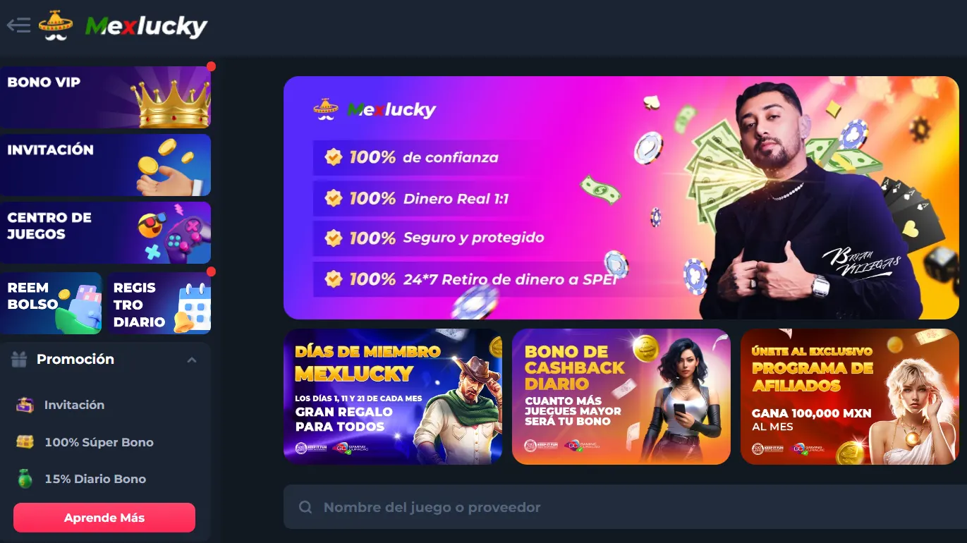 Mexlucky Casino online en México.